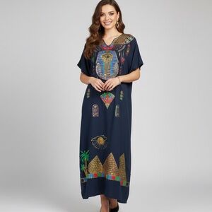 Embellished‎ Beaded Egyptian Cleopatra Kaftan Dress